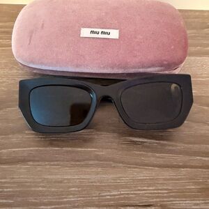 Miu Miu Black Rectangular Sunglasses